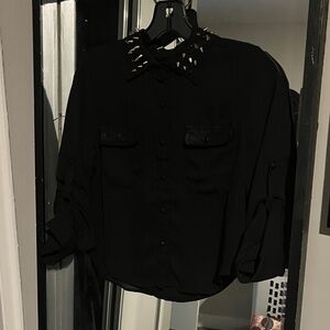 Black Studded Women's Top